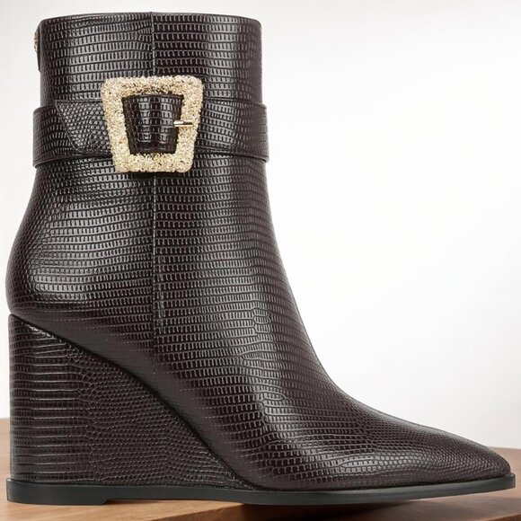 Sam Edelman Weslie 2 Women's Faux Leather Pointed Toe Booties NIB - Picture 2 of 4